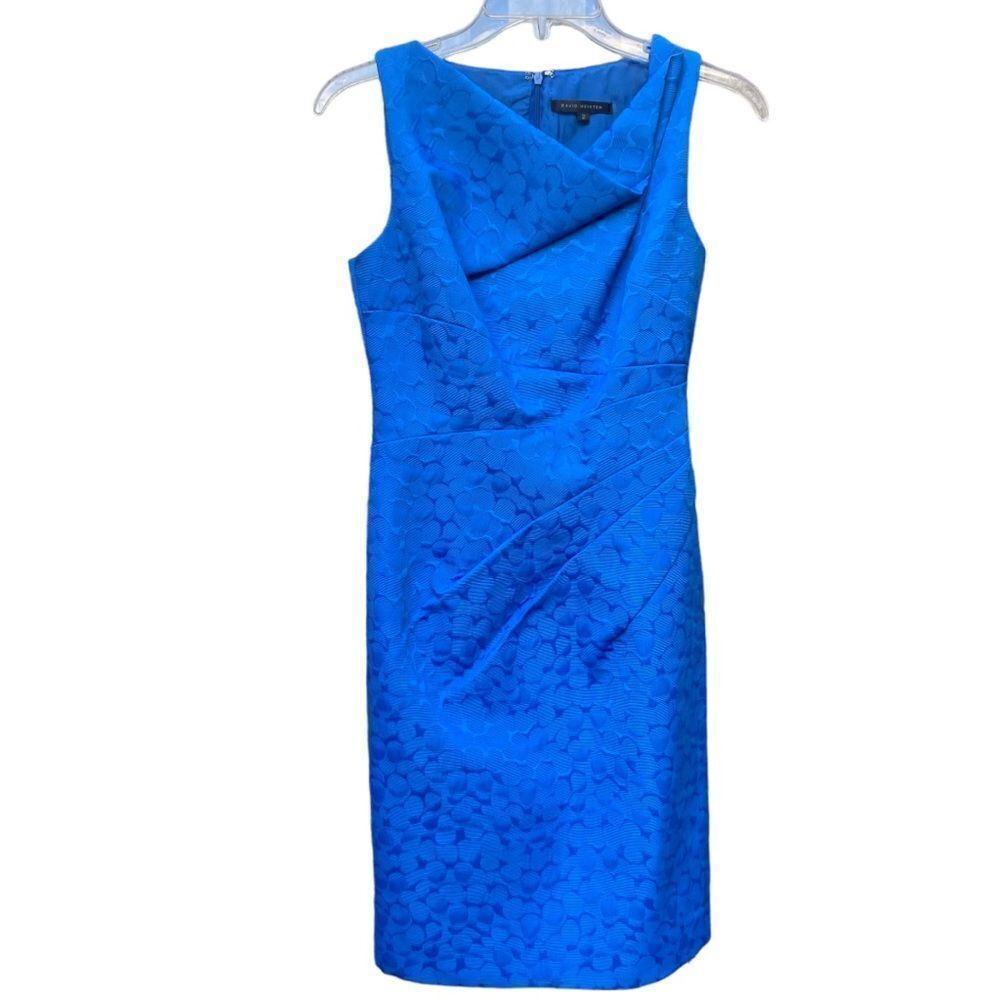 David Meister Blue Sheath Dress Size 2